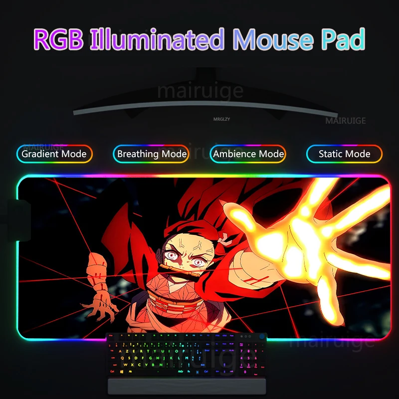 RGB Led Mouse Pad Backlight MousePad Anime Keyboard Desk Mats Nezuko Demon Slayer Season 2 Large Gaming Accessories Mouse Mat
RGB Led Mouse Pad Backlight MousePad Anime Keyboard Desk Mats Nezuko Demon Slayer Season 2 Large Gaming Accessories Mouse Mat