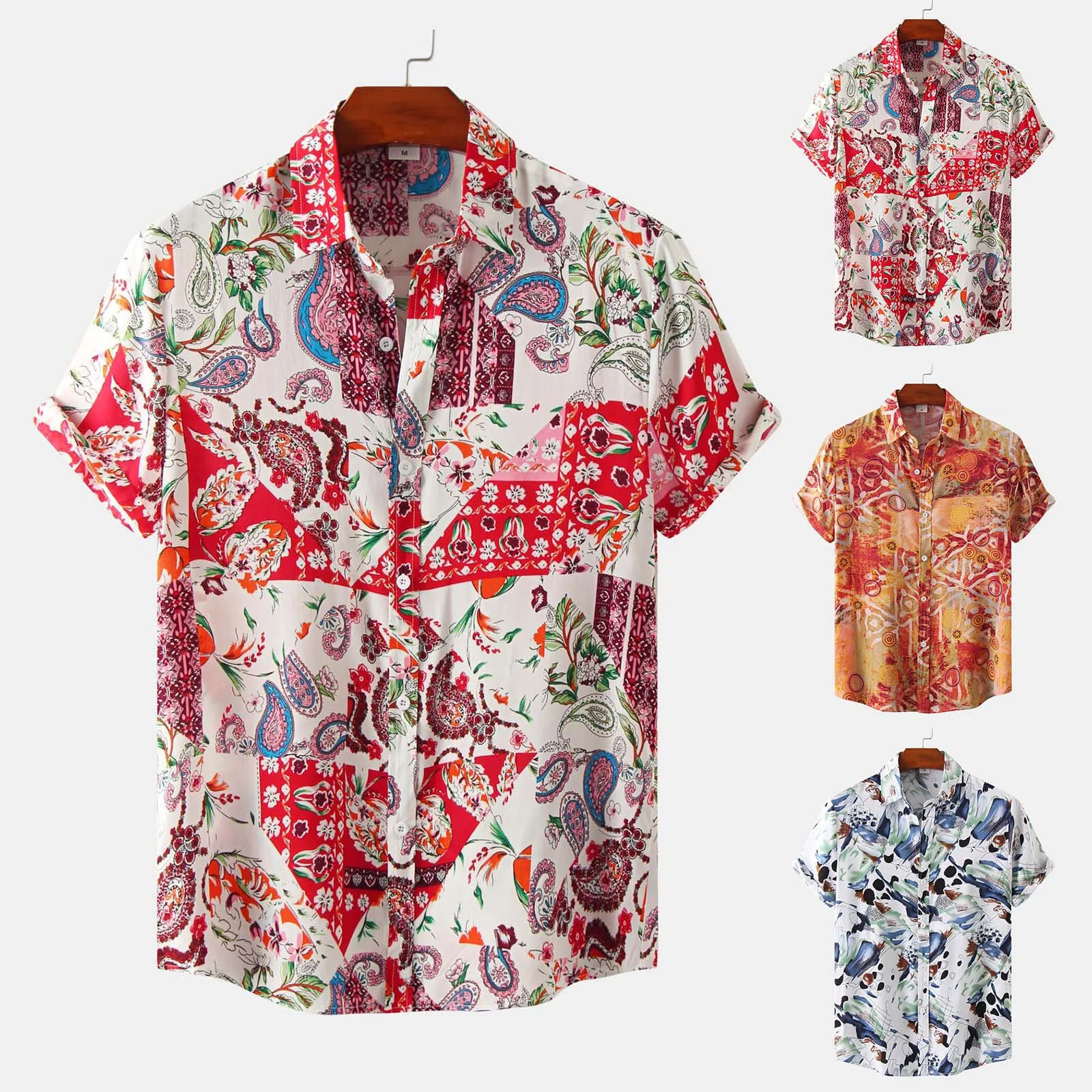 Mens Fashion And Leisure Printing Buckle Lapel Short Sleeve Shirt Top X Large 
Mens Fashion And Leisure Printing Buckle Lapel Short Sleeve Shirt Top X Large