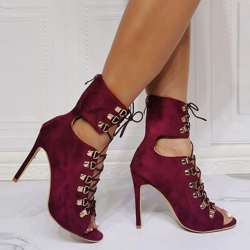 Red Women's Sandals Lace Up Peep Toe Thin High Heels Ladies Shoes Suede Back Zipper Fashion New Summer Sexy Woman Sandals
Red Women's Sandals Lace Up Peep Toe Thin High Heels Ladies Shoes Suede Back Zipper Fashion New Summer Sexy Woman Sandals