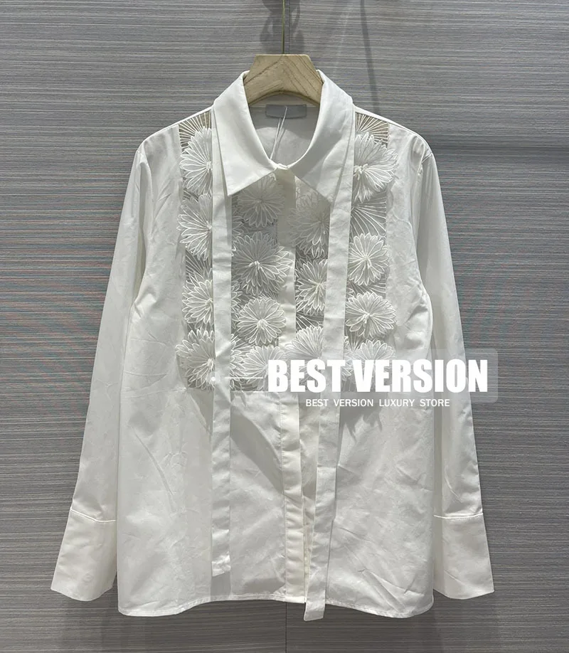 Best Version 2022 Luxury Designer Women Shirts 3D Embroidery Bellis Perennis Petal Beaded Flower white top long sleeve blouse
Best Version 2022 Luxury Designer Women Shirts 3D Embroidery Bellis Perennis Petal Beaded Flower white top long sleeve blouse