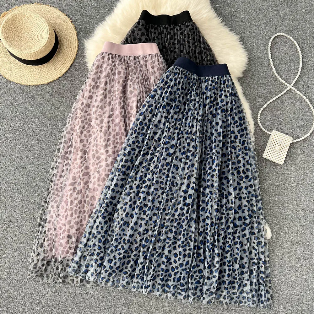 Leopard print mesh skirt women's drape mid-length temperament high waist cover crotch
Leopard print mesh skirt women's drape mid-length temperament high waist cover crotch