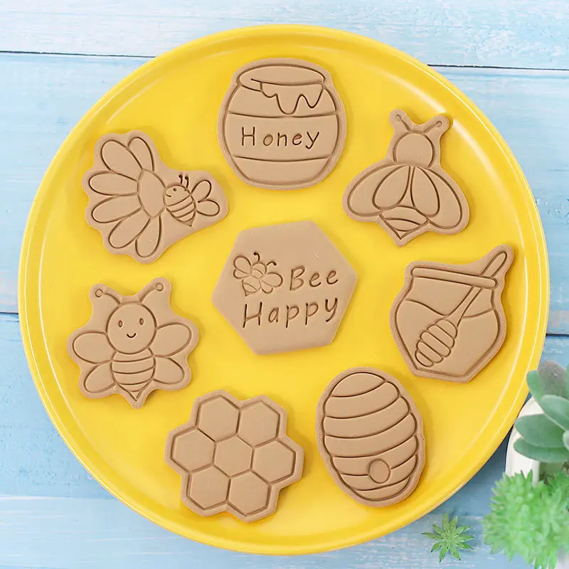 8pcs/set Cartoon Bee Biscuit Mold 3d Pressable Plastic Baking Mould Cookie Stamp Cookie Accessories Kitchen Decorating Tools
8pcs/set Cartoon Bee Biscuit Mold 3d Pressable Plastic Baking Mould Cookie Stamp Cookie Accessories Kitchen Decorating Tools