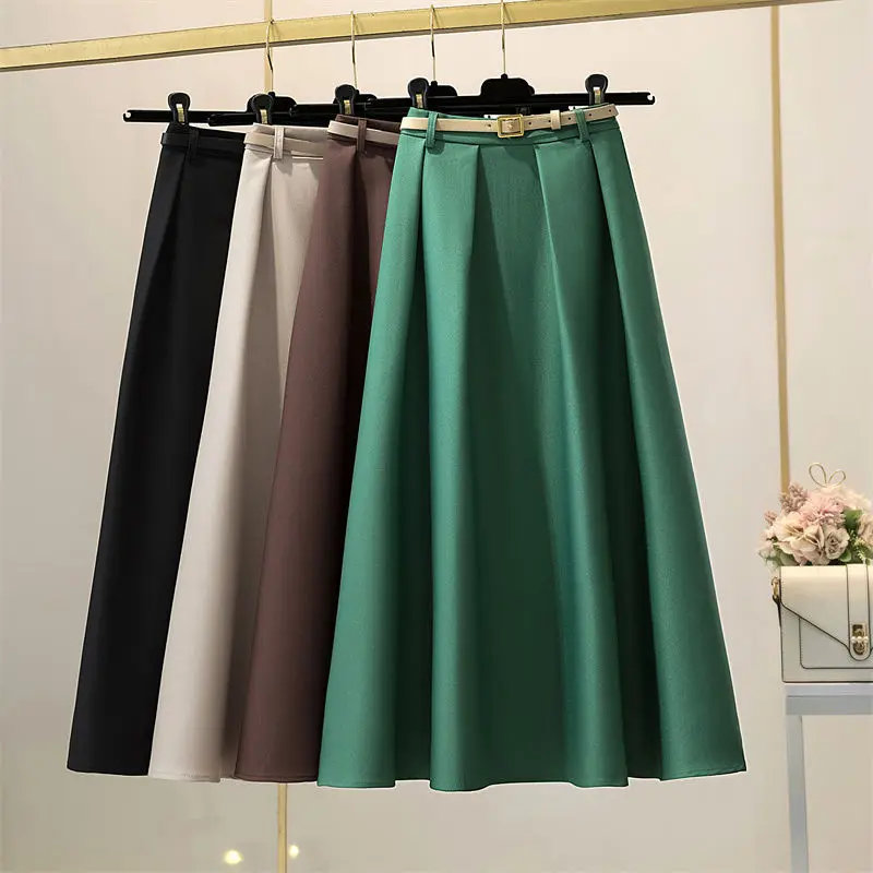 Women Autumn Winter High Waist Woolen Skirts Female Fashion Wool A-Line Maxi Skirt Ladies Casual Long Pleated Skirts E278 
Women Autumn Winter High Waist Woolen Skirts Female Fashion Wool A-Line Maxi Skirt Ladies Casual Long Pleated Skirts E278