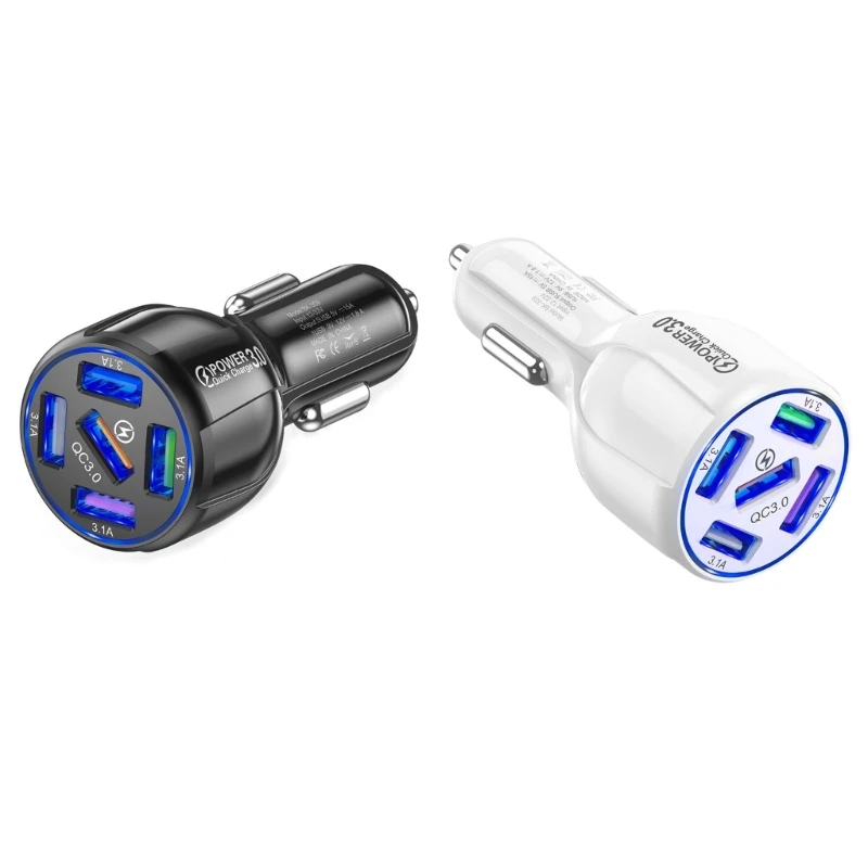 12V to 32V Car Fast Charger QC3.0 5 Ports USB Power Adapter for Truck ATV RV for Note 20/10 S21/20/10
12V to 32V Car Fast Charger QC3.0 5 Ports USB Power Adapter for Truck ATV RV for Note 20/10 S21/20/10