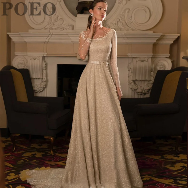 POEO A-LINE Wedding Dress For Women 2022 O-Neck Full Sleeve Appliques Bridal Dress Floor-Length Court Train Robe De Mariee
POEO A-LINE Wedding Dress For Women 2022 O-Neck Full Sleeve Appliques Bridal Dress Floor-Length Court Train Robe De Mariee