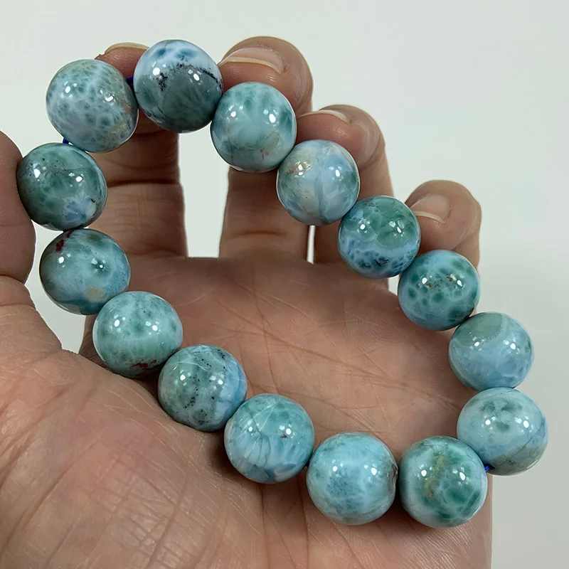 Женский браслет из бисера с натуральным камнем Larimar, модный браслет в синюю морскую полоску, круглый браслет из бисера, эластичная цепочка, Ж... 
Женский браслет из бисера с натуральным камнем Larimar, модный браслет в синюю морскую полоску, круглый браслет из бисера, эластичная цепочка, Ж...