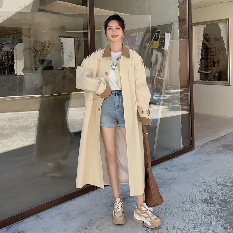 Women's Fashion Long Spring Autumn Clothes New Beige Tooling Windbreaker Coat Loose Temperament Casual Trend Jacket Female BB668
Women's Fashion Long Spring Autumn Clothes New Beige Tooling Windbreaker Coat Loose Temperament Casual Trend Jacket Female BB668