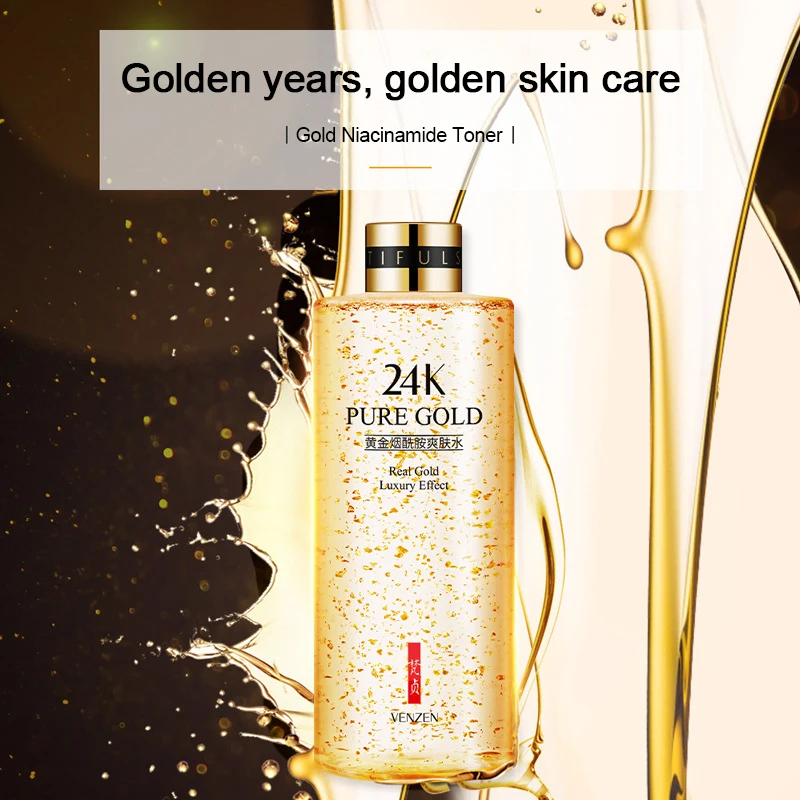 24k Gold Nicotinamide Toner Hydrating Moisturize Anti Wrinkle Repair Skin Care Products 300ml Liquid Facial Essence Serum Water
24k Gold Nicotinamide Toner Hydrating Moisturize Anti Wrinkle Repair Skin Care Products 300ml Liquid Facial Essence Serum Water