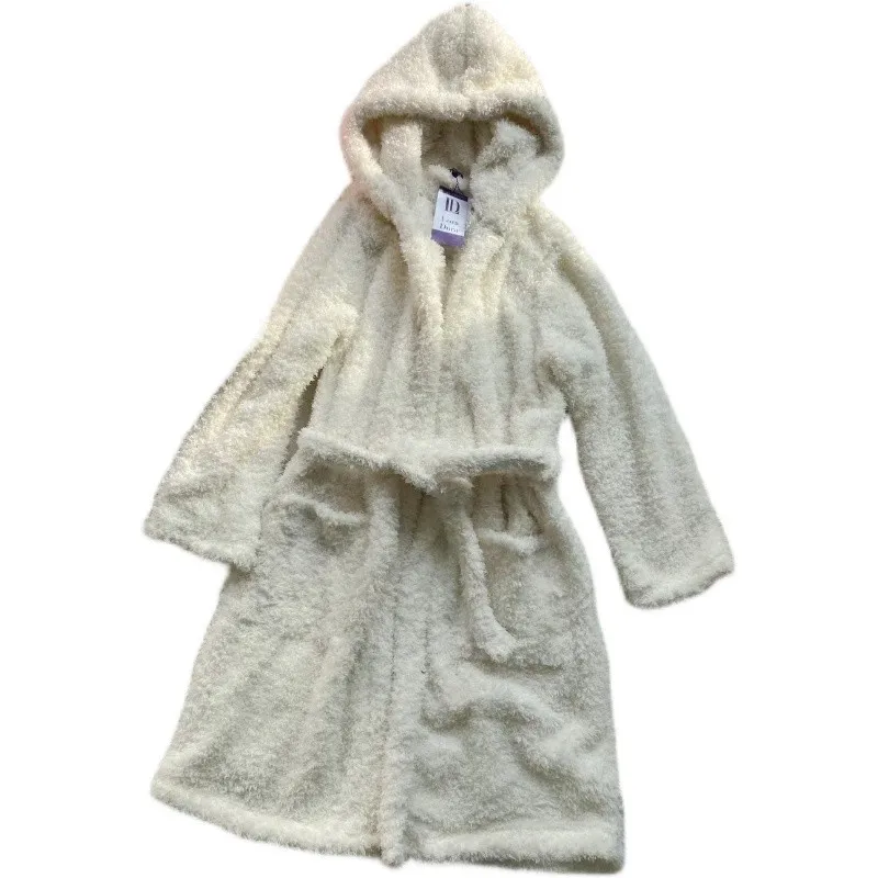 Ladies Nightdress Simple Warm Dressing Gown With Hat Plush Coral Fleece Nightgown Robe
Ladies Nightdress Simple Warm Dressing Gown With Hat Plush Coral Fleece Nightgown Robe