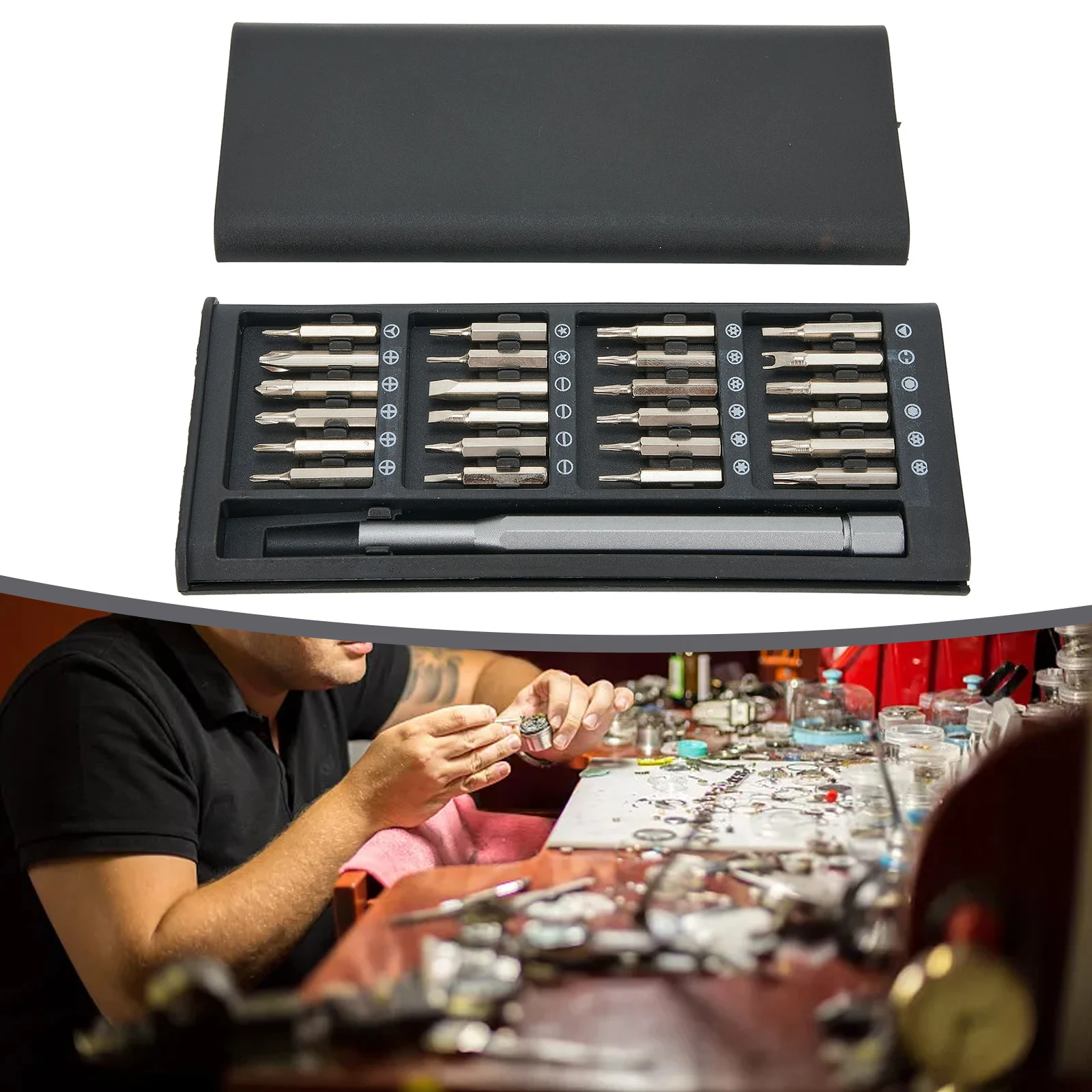 25 In 1 Precision Magnetic Screwdriver Bits Set Screwdriver Repair Torx Bit Mobile Phone PC Watch Repair Hand Tools Accessories
25 In 1 Precision Magnetic Screwdriver Bits Set Screwdriver Repair Torx Bit Mobile Phone PC Watch Repair Hand Tools Accessories