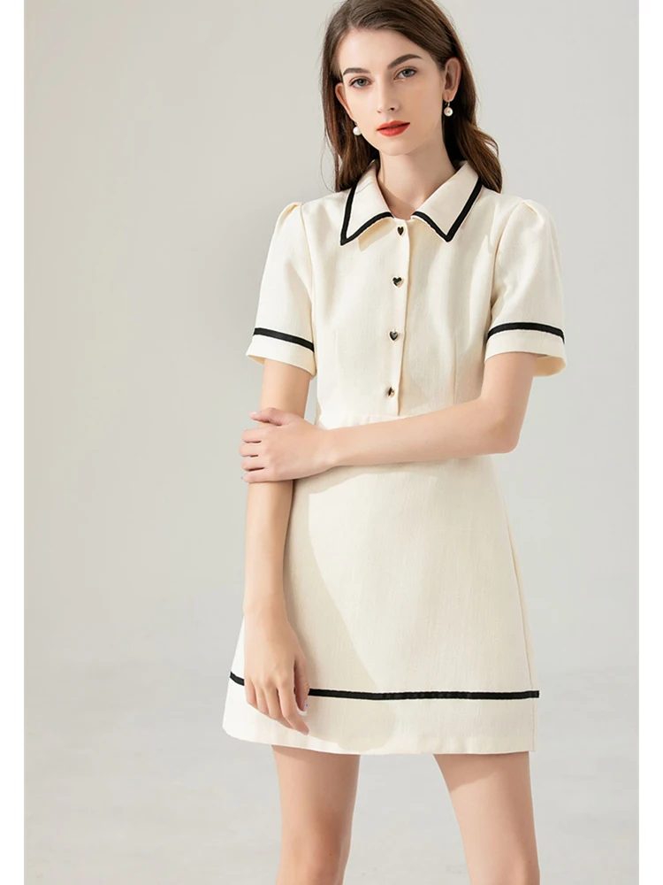 2023 Summer Short Sleeve Polo Shirt Dress Women Preppy Style Polo Collar Button-up Mini Dress Solid Casual Vintage Y2K Dresses
2023 Summer Short Sleeve Polo Shirt Dress Women Preppy Style Polo Collar Button-up Mini Dress Solid Casual Vintage Y2K Dresses