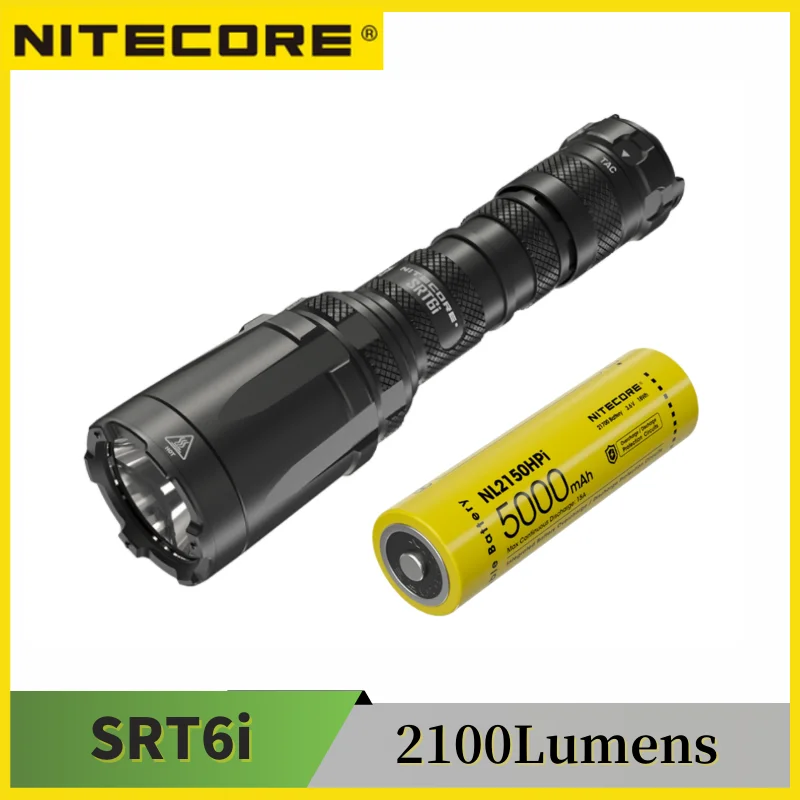 

NITECORE SRT6i Rechargable Tactical One Hand Flashlight 2100Lumens Max Beam Distance 510 Meters With 21700 5000mAh Battery