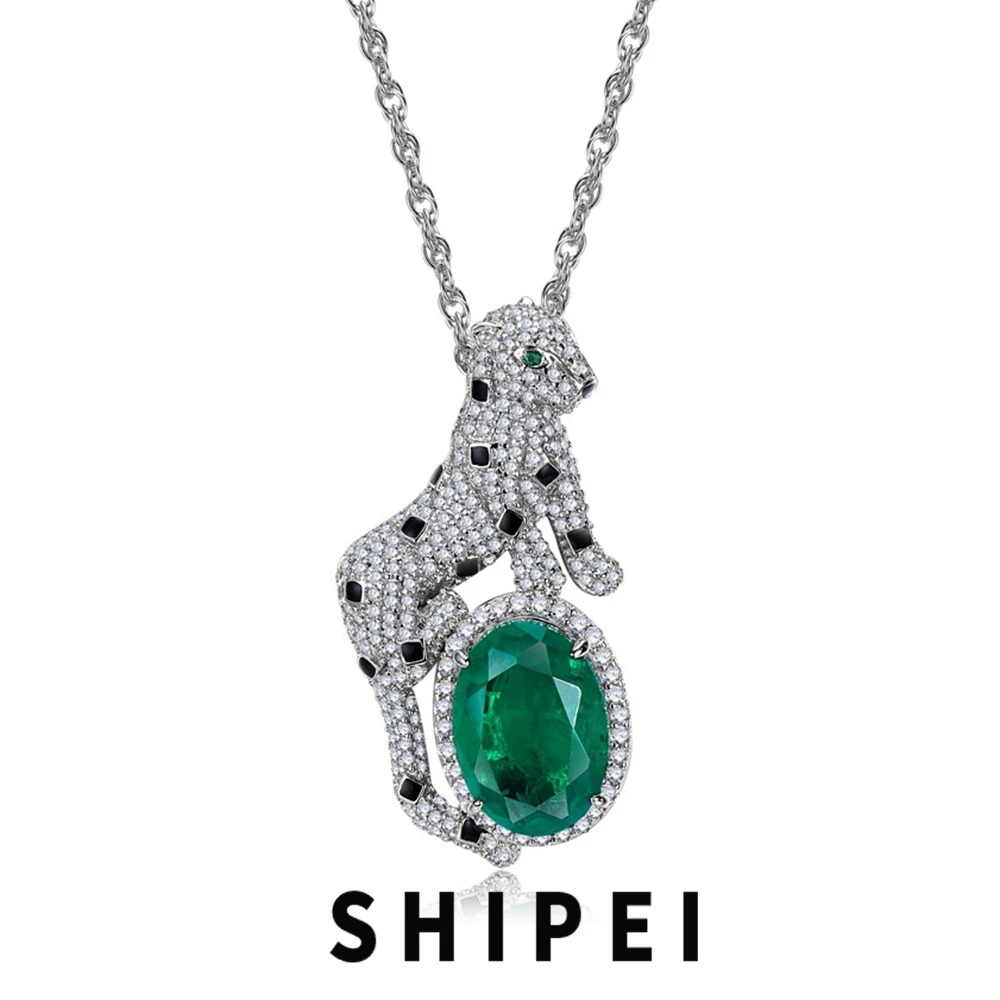 SHIPEI Vintage 925 Sterling Silver Oval Cut 10*14MM Emerald Gemstone Fine Jewelry Necklace Personality leopard Pendant Wholesale 
SHIPEI Vintage 925 Sterling Silver Oval Cut 10*14MM Emerald Gemstone Fine Jewelry Necklace Personality leopard Pendant Wholesale