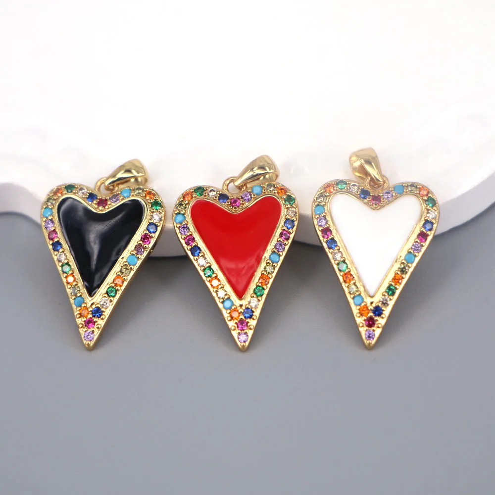 10PCS, Enamel Heart Crystal Zircon Pendant Accessories Mix color Pendant for Necklace Jewelry Making
10PCS, Enamel Heart Crystal Zircon Pendant Accessories Mix color Pendant for Necklace Jewelry Making