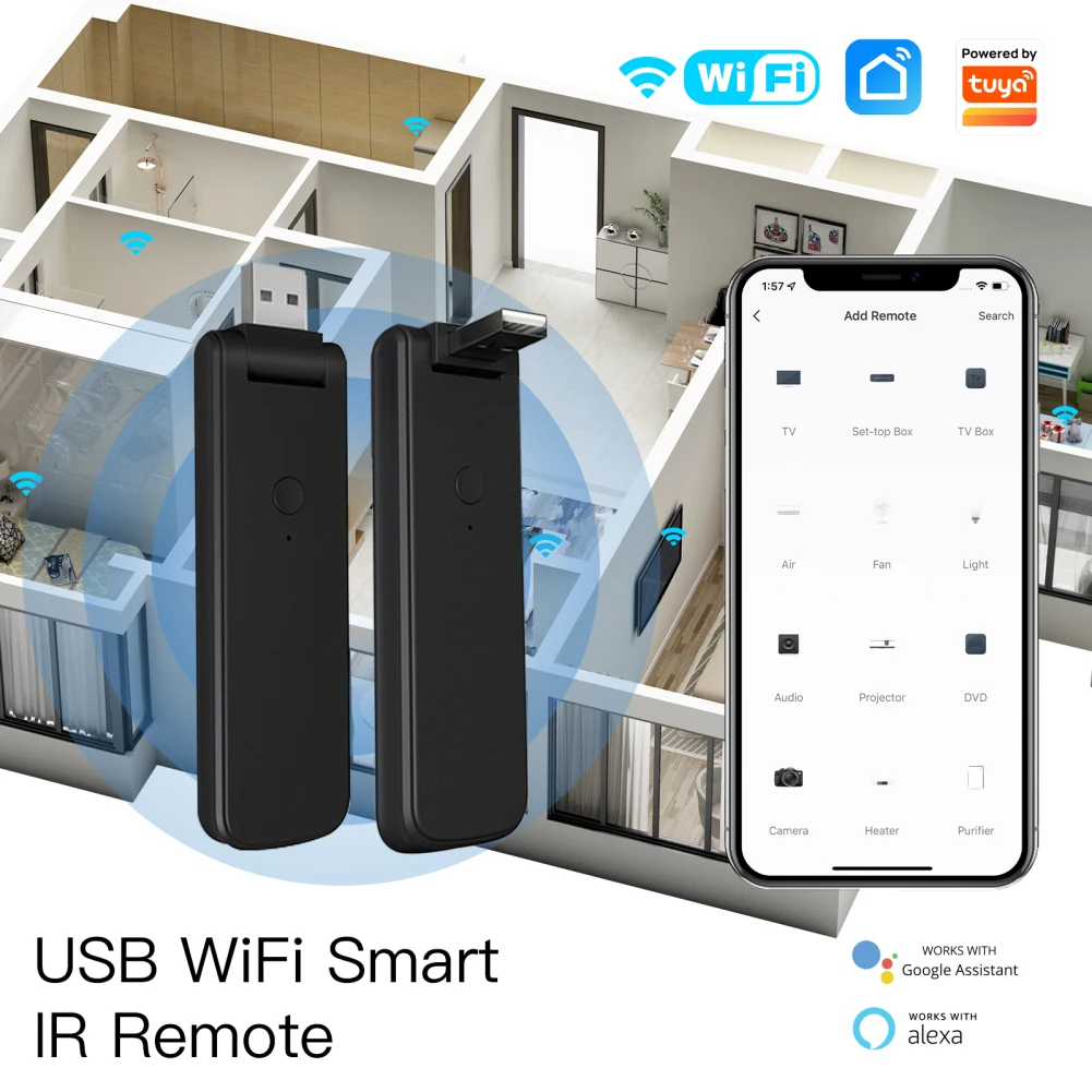Tuya Smart Infrared Remote Controller Wireless WiFi USB IR Voice Control For TV Fan Switch Works With Alexa Google Smart Home
Tuya Smart Infrared Remote Controller Wireless WiFi USB IR Voice Control For TV Fan Switch Works With Alexa Google Smart Home
