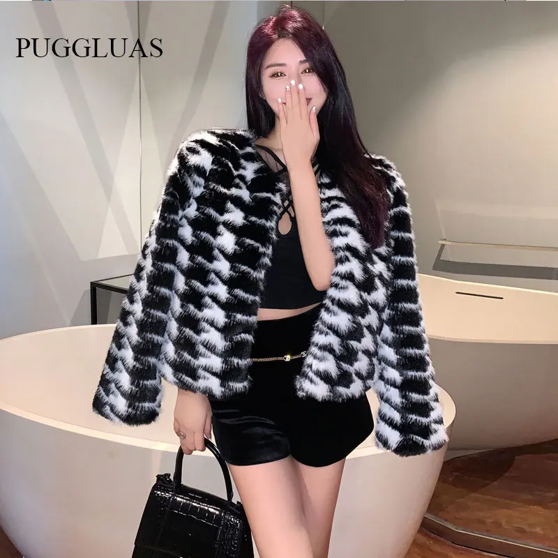 Houndstooth Faux Mink Coats Autumn Winter Fluffy Black Faux Fur Coat Women Elegant Thick Faux Fur Jackets For Women 2022 Tops
Houndstooth Faux Mink Coats Autumn Winter Fluffy Black Faux Fur Coat Women Elegant Thick Faux Fur Jackets For Women 2022 Tops