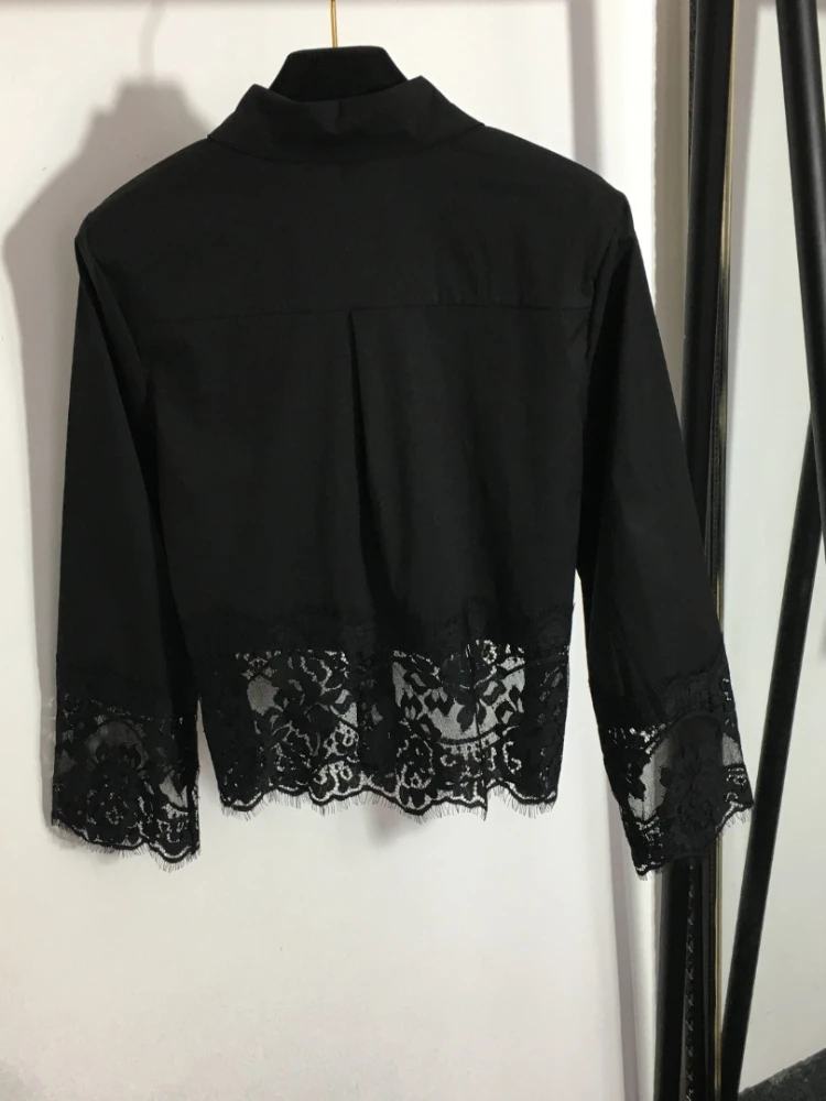 2023 Spring Summer Sexy Lace Patchwork Button Up Cropped Shirt Women's T-shirts Tees Tops Elegant Streetwear Fashion Crop Top
2023 Spring Summer Sexy Lace Patchwork Button Up Cropped Shirt Women's T-shirts Tees Tops Elegant Streetwear Fashion Crop Top