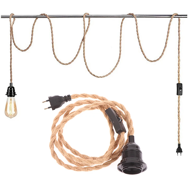 2M 3M E27 EU Plug DIY Twisted Cord Lamp Base Rope Electrical Wire 2 Core Plastic Socket Vintage ON OFF Switch Cable
2M 3M E27 EU Plug DIY Twisted Cord Lamp Base Rope Electrical Wire 2 Core Plastic Socket Vintage ON OFF Switch Cable