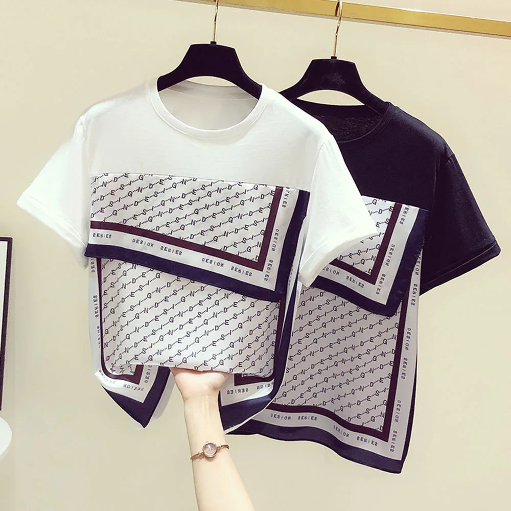 Women's T-shirt Print O-neck Fashion Casual Loose Short Sleeve Top Summer Tees Letter Cotton Clothes
Women's T-shirt Print O-neck Fashion Casual Loose Short Sleeve Top Summer Tees Letter Cotton Clothes