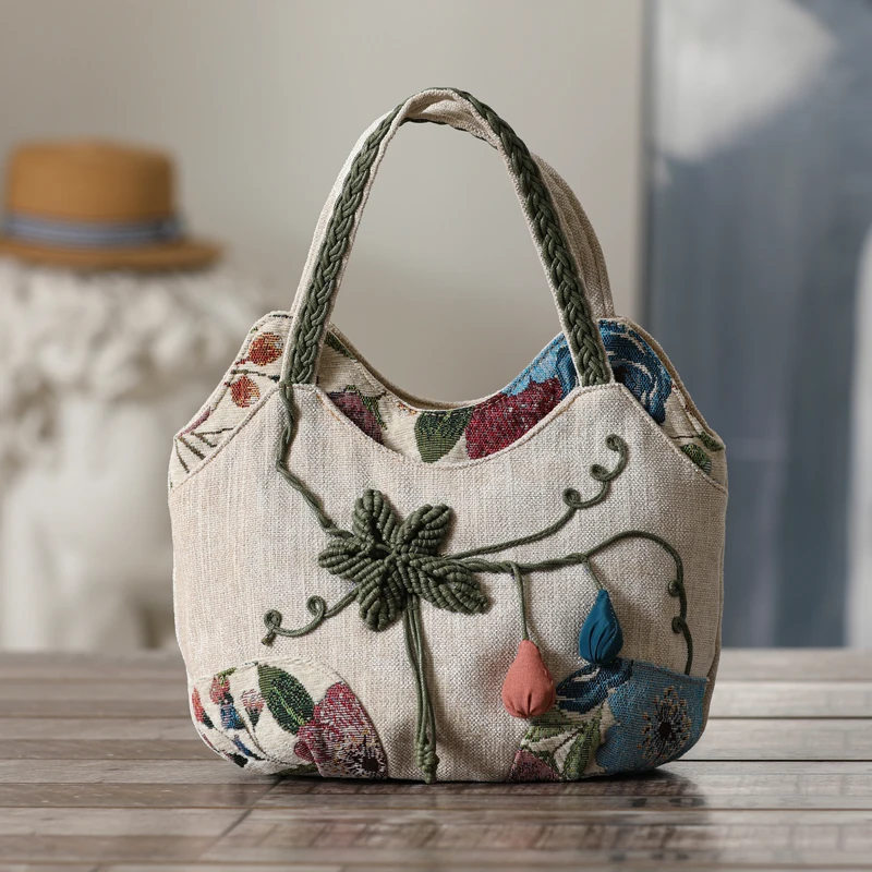 Ethnic Style Hand-Woven Canvas Bag Multi-Compartment Handbag Casual Style Multi-Compartment Hand Bag Zipper Women's Cloth Bag
Ethnic Style Hand-Woven Canvas Bag Multi-Compartment Handbag Casual Style Multi-Compartment Hand Bag Zipper Women's Cloth Bag
