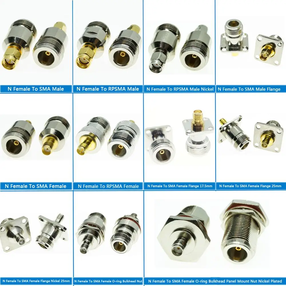 1X Pcs Kit Set N To SMA RP SMA Connector N Female Jack To SMA RP SMA Male & Female 4 Hole Flange Panel Mount Nickel Plated Brass
1X Pcs Kit Set N To SMA RP SMA Connector N Female Jack To SMA RP SMA Male & Female 4 Hole Flange Panel Mount Nickel Plated Brass