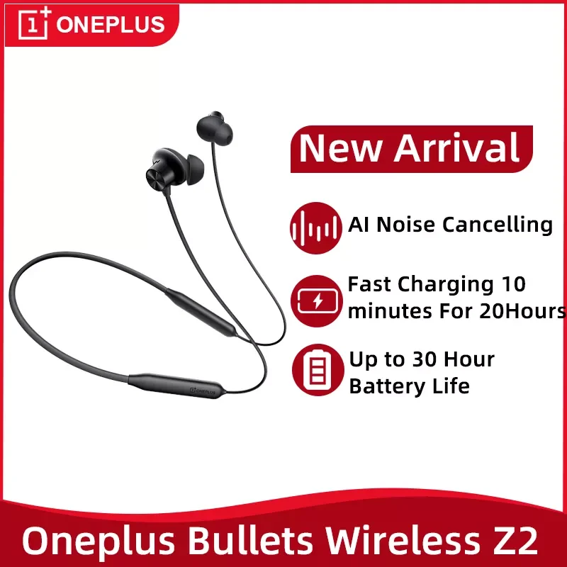 Global Version Oneplus Bullets Wireless Z2 Wirelesss Earphone AI Noise Cancelling Wireless Heahphone 30 Hours Battery Life IP55
Global Version Oneplus Bullets Wireless Z2 Wirelesss Earphone AI Noise Cancelling Wireless Heahphone 30 Hours Battery Life IP55