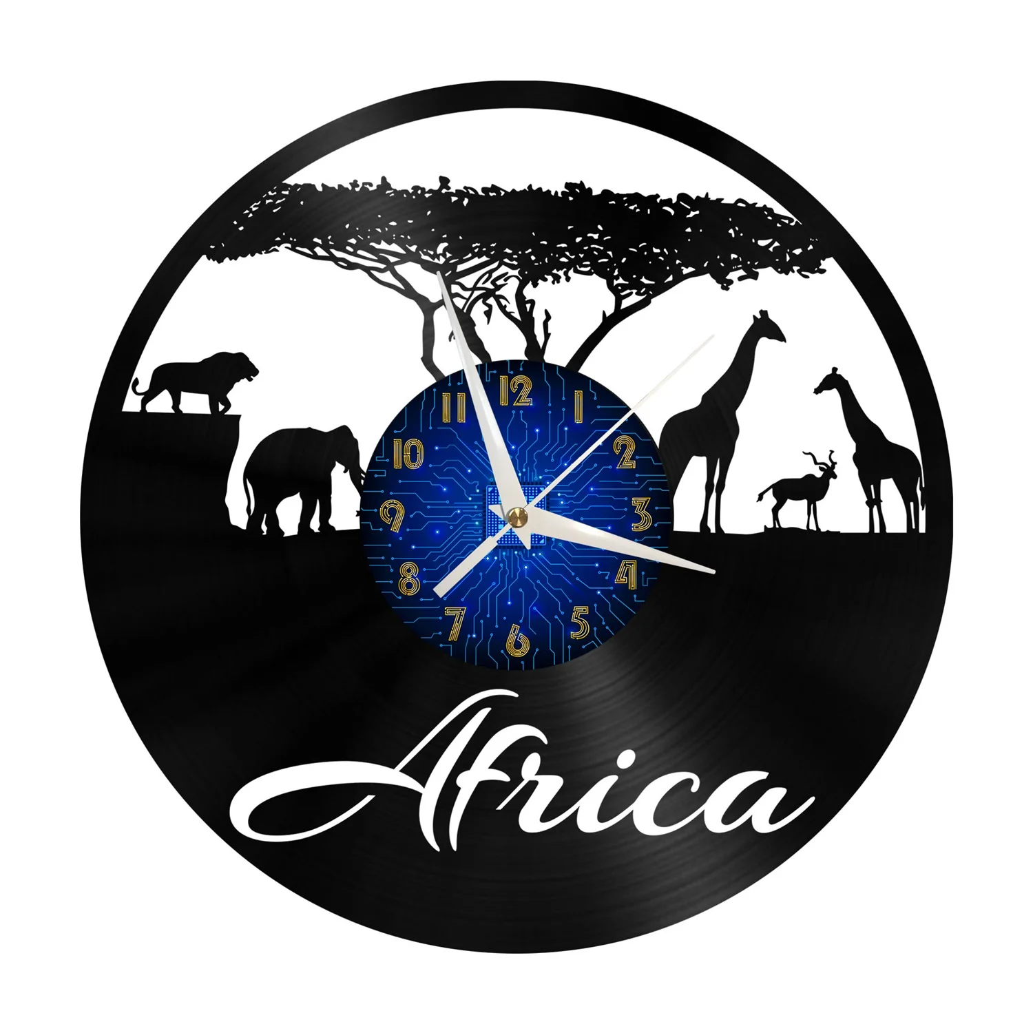 African Animals Vinyl Wall Clock Silent Non Ticking Quality Quartz - Easy to Read for Home Office & School Decor Led Clock
African Animals Vinyl Wall Clock Silent Non Ticking Quality Quartz - Easy to Read for Home Office & School Decor Led Clock