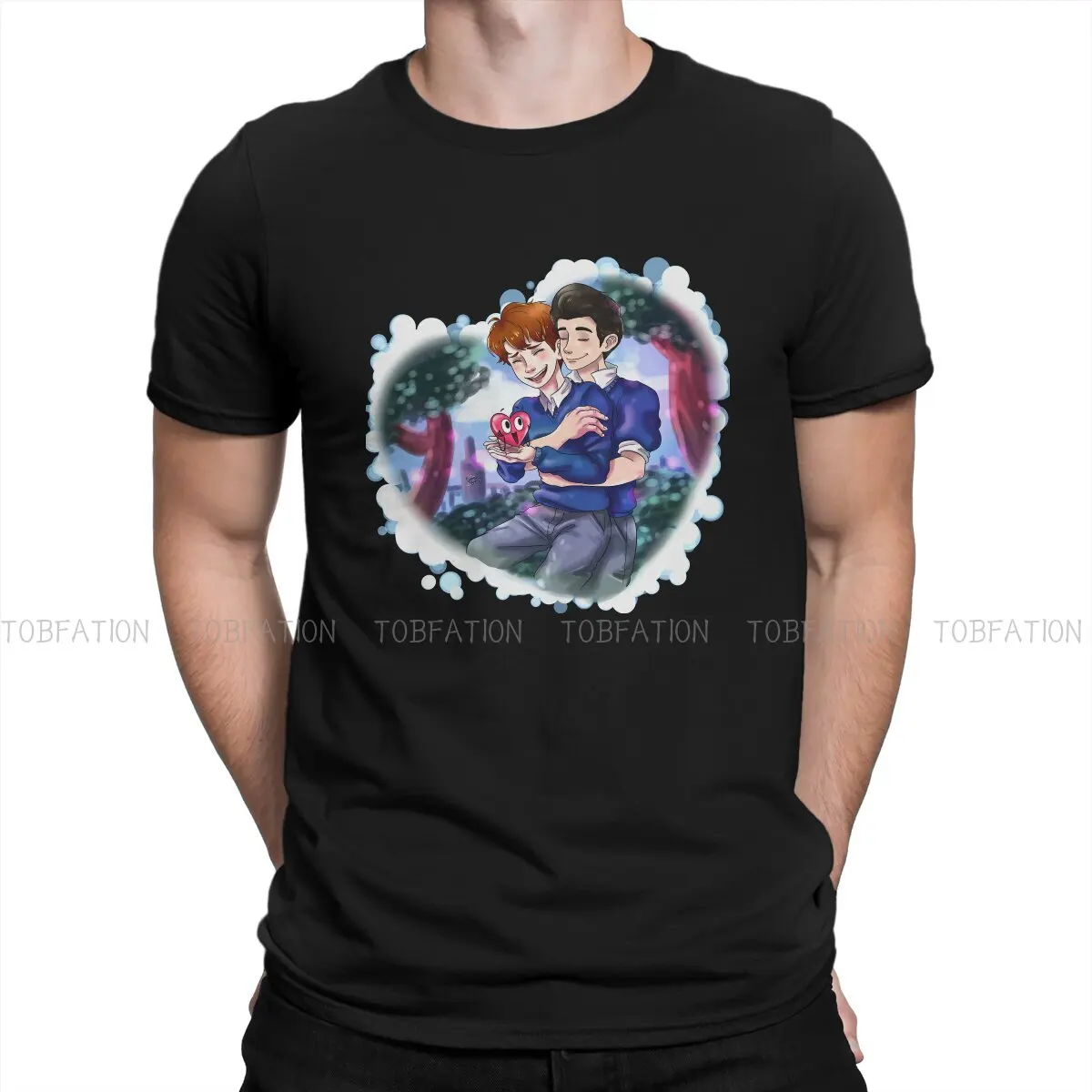 

Love You Newest TShirts In A Heartbeat Sherwin And Jonathan Rainning In The Campus Male Harajuku Fabric Tops TShirt Round Neck