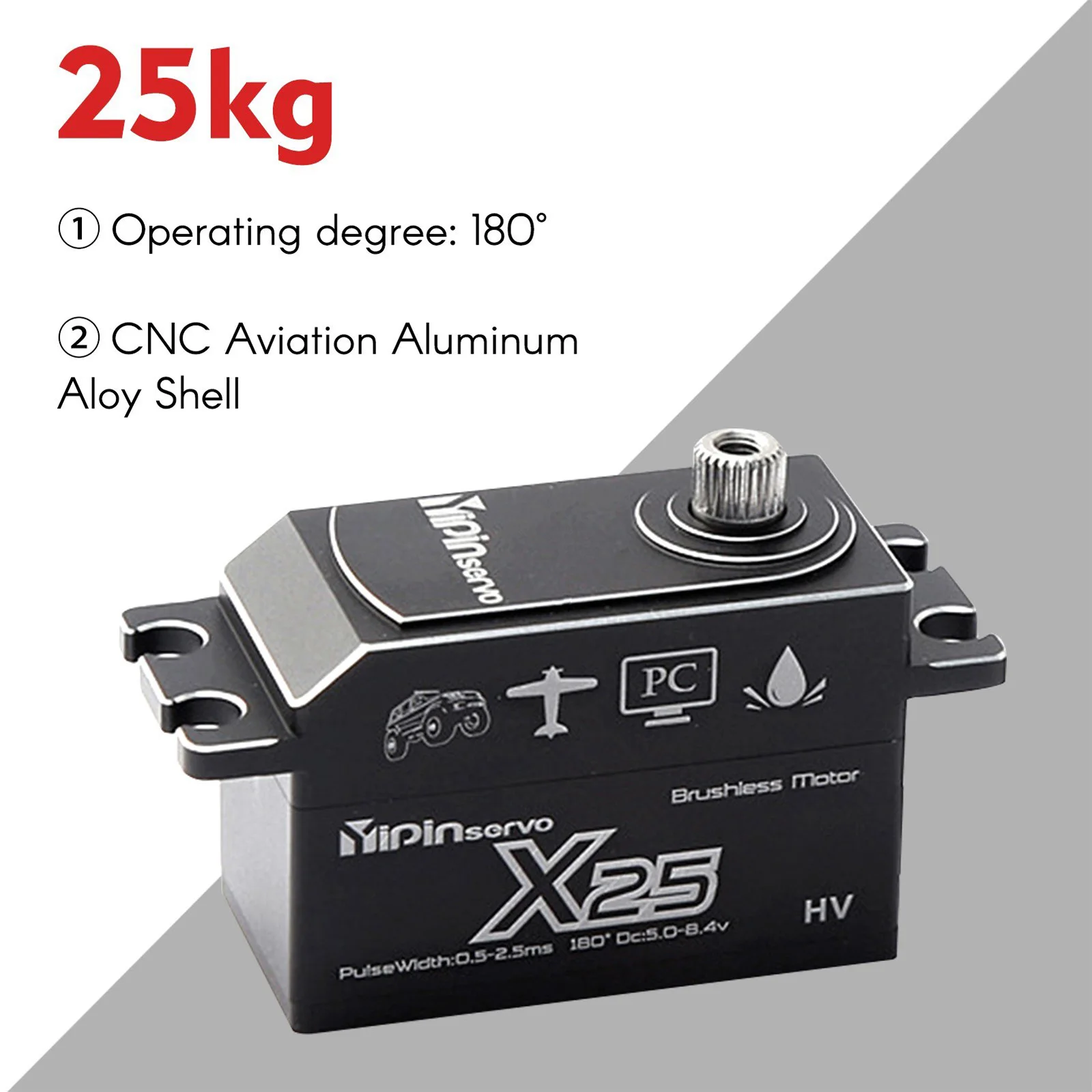 Metal RC Car 180 Degree Rotation 25kg Digital Servo with 25t Metal Steering Arm Kits for RC Car Model Attachment
Metal RC Car 180 Degree Rotation 25kg Digital Servo with 25t Metal Steering Arm Kits for RC Car Model Attachment