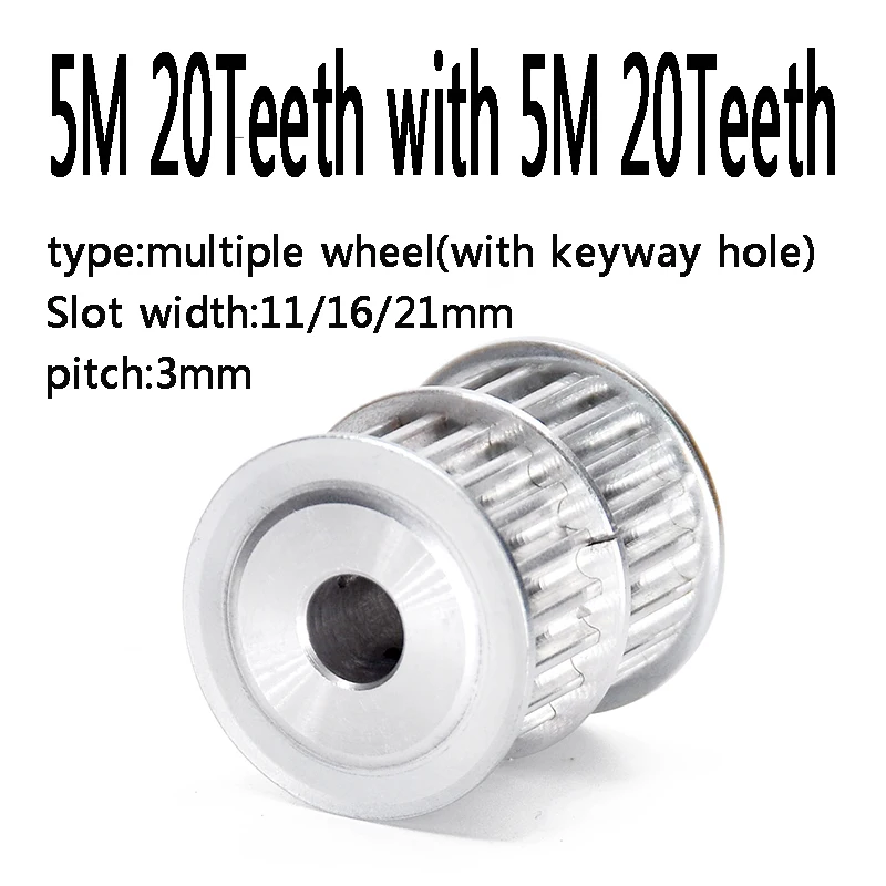 5M20 Teeth with 5M20 Teeth Multiple Wheel with Keyway Hole Double Belt Pulley Double Row Combination Wheel Speed Ratio 1:1
5M20 Teeth with 5M20 Teeth Multiple Wheel with Keyway Hole Double Belt Pulley Double Row Combination Wheel Speed Ratio 1:1