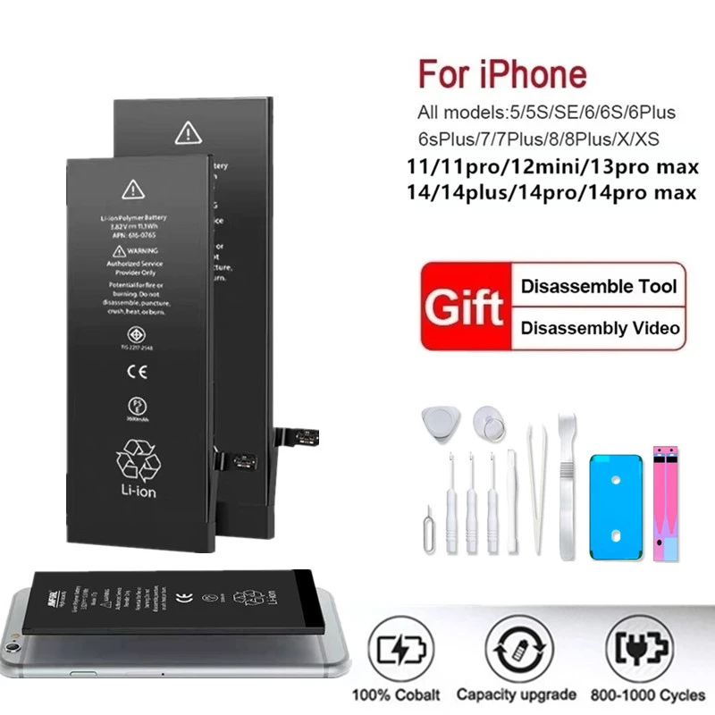 Аккумулятор для телефона большой емкости для Apple 5 S SE 6 7 8 Plus 10 11 X Xr Xs Max, Сменные Аккумуляторы для iPhone 6S
Аккумулятор для телефона большой емкости для Apple 5 S SE 6 7 8 Plus 10 11 X Xr Xs Max, Сменные Аккумуляторы для iPhone 6S