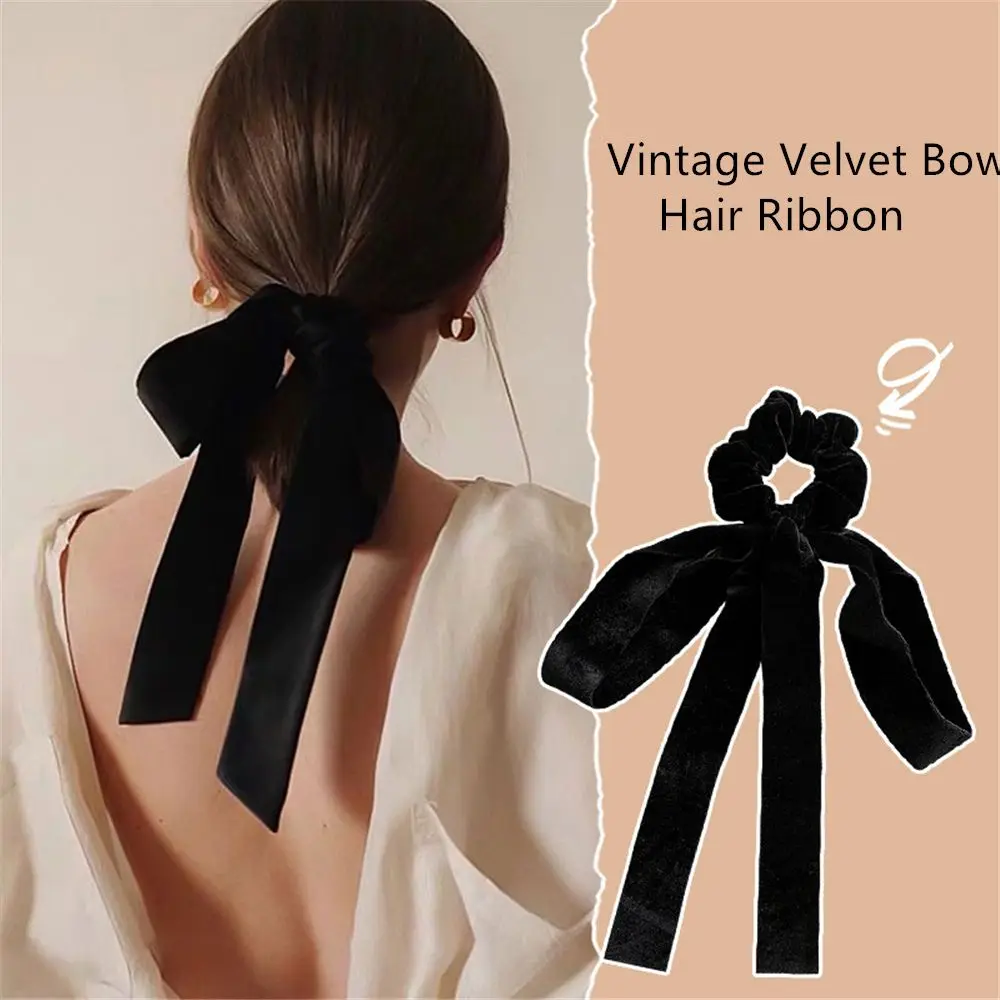 1PC Fashion Vintage Black Velvet Bow Hair Ribbon Scrunchie for Women Girl Long Elastic Hair Tie Headwear Female Hair Accessories
1PC Fashion Vintage Black Velvet Bow Hair Ribbon Scrunchie for Women Girl Long Elastic Hair Tie Headwear Female Hair Accessories