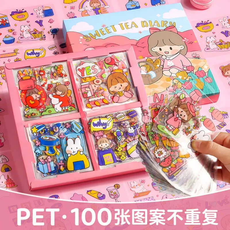 PET hand account cute children sticker set non-repeating hand account stickers waterproof water cup decoration no trace
PET hand account cute children sticker set non-repeating hand account stickers waterproof water cup decoration no trace