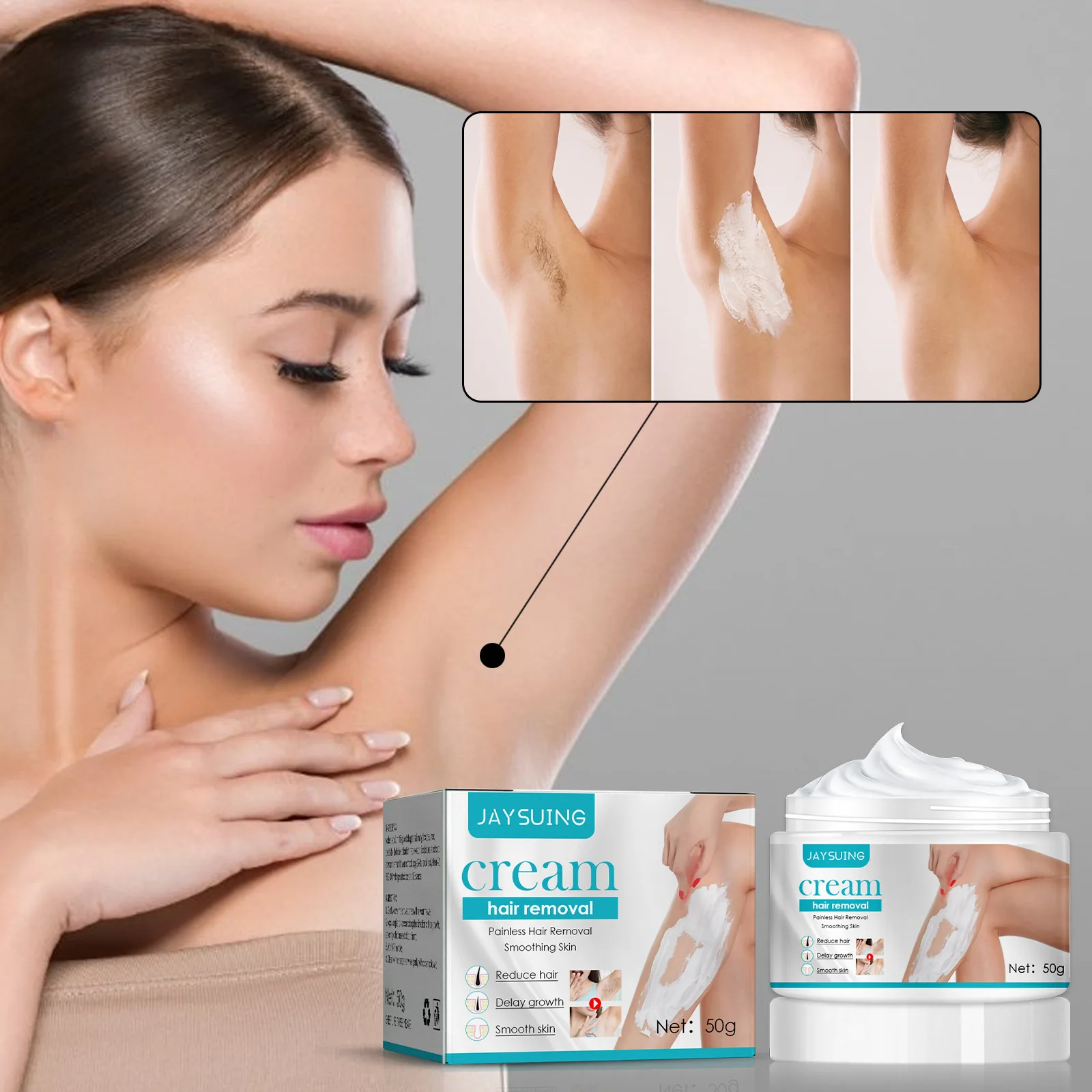 50G Effective Hair Removal Cream Gentle Hair Removal Delay Hair Growth Smooth Skin Underarm Leg Arm Chest Face For Men and Women
50G Effective Hair Removal Cream Gentle Hair Removal Delay Hair Growth Smooth Skin Underarm Leg Arm Chest Face For Men and Women