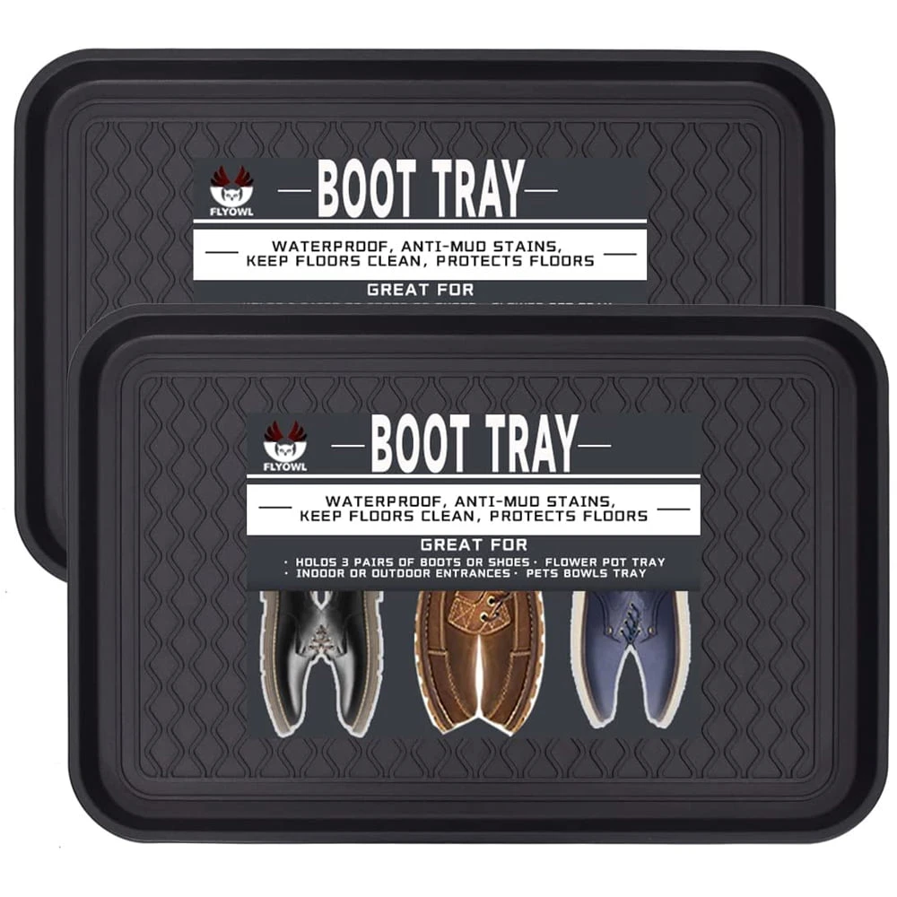 Boot Tray Multi-Purpose Plastic Shoe Mat, All Weather Large Shoe Storage Tray for Entryway Floor Protection, 24 x 16 inches, 2 P
Boot Tray Multi-Purpose Plastic Shoe Mat, All Weather Large Shoe Storage Tray for Entryway Floor Protection, 24 x 16 inches, 2 P