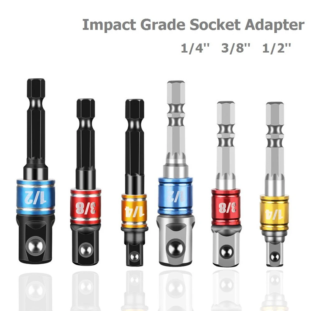 Socket Adapter Impact Grade CR-V 1/4" 3/8" 1/2" Hex Shank Bit Square Power Drill Sockets Bit Set Driver Wrench Sleeve Extension
Socket Adapter Impact Grade CR-V 1/4" 3/8" 1/2" Hex Shank Bit Square Power Drill Sockets Bit Set Driver Wrench Sleeve Extension