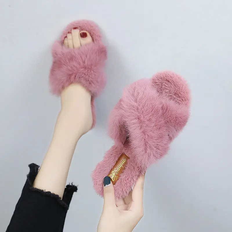 Woman Shoes Rabbit Fur Slippers Women 2020 New Cross-flip Net Red Flat-heel Home Cotton Slippers Women Fashion Women Slippers
Woman Shoes Rabbit Fur Slippers Women 2020 New Cross-flip Net Red Flat-heel Home Cotton Slippers Women Fashion Women Slippers