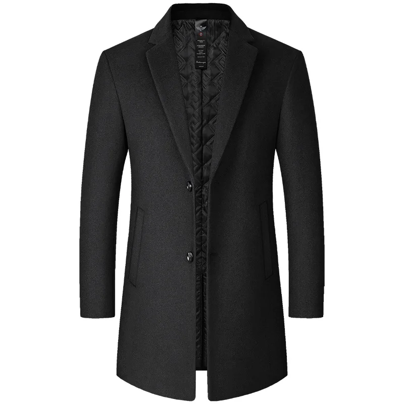 Winter fashion windbreaker men's mid-length casual middle-aged woolen coat trend thickening woolen coat men's clothing 
Winter fashion windbreaker men's mid-length casual middle-aged woolen coat trend thickening woolen coat men's clothing