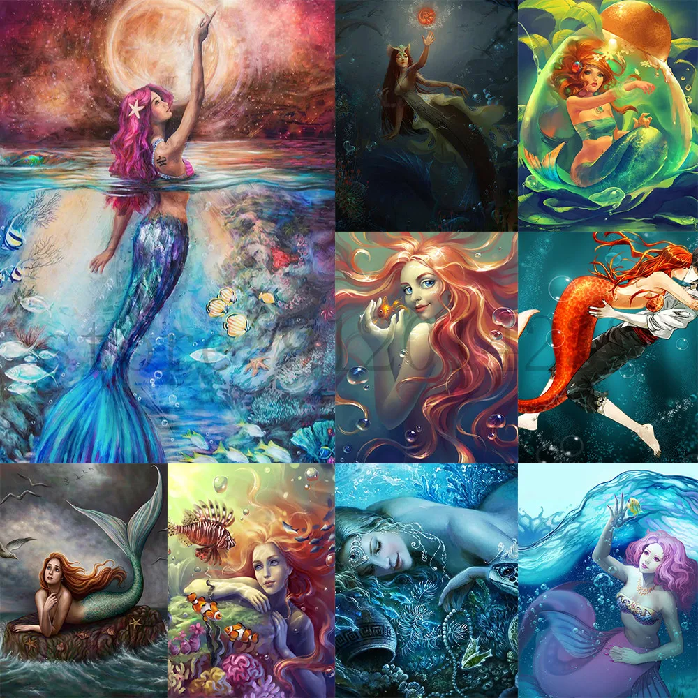 Mermaid Mosaic Painting Embroidery Diamond Paint Full Drills 5D Diy Wall Art Jewel Cross Stitch Handmade Arts and Crafts Kit
Mermaid Mosaic Painting Embroidery Diamond Paint Full Drills 5D Diy Wall Art Jewel Cross Stitch Handmade Arts and Crafts Kit