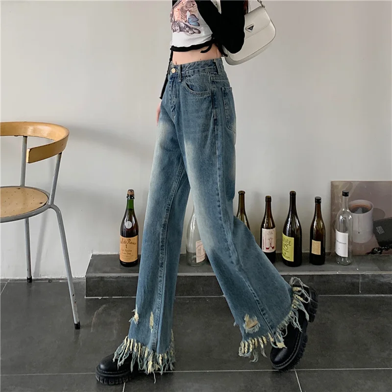 2022 women's trousers Wide Leg Jeans Straight pants design fashion Vintage Jeans Y2K pants broken hole jeans
2022 women's trousers Wide Leg Jeans Straight pants design fashion Vintage Jeans Y2K pants broken hole jeans