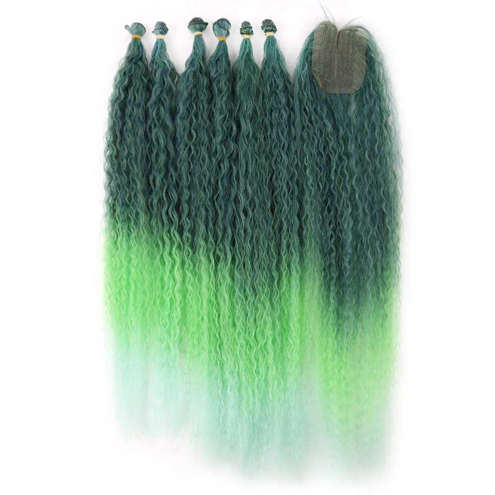 Synthetic Fake Hair Extensions Afro Kinky Curly Hair Bundles With Closure Ombre Soft Super Long Wave Hair Weave
Synthetic Fake Hair Extensions Afro Kinky Curly Hair Bundles With Closure Ombre Soft Super Long Wave Hair Weave
