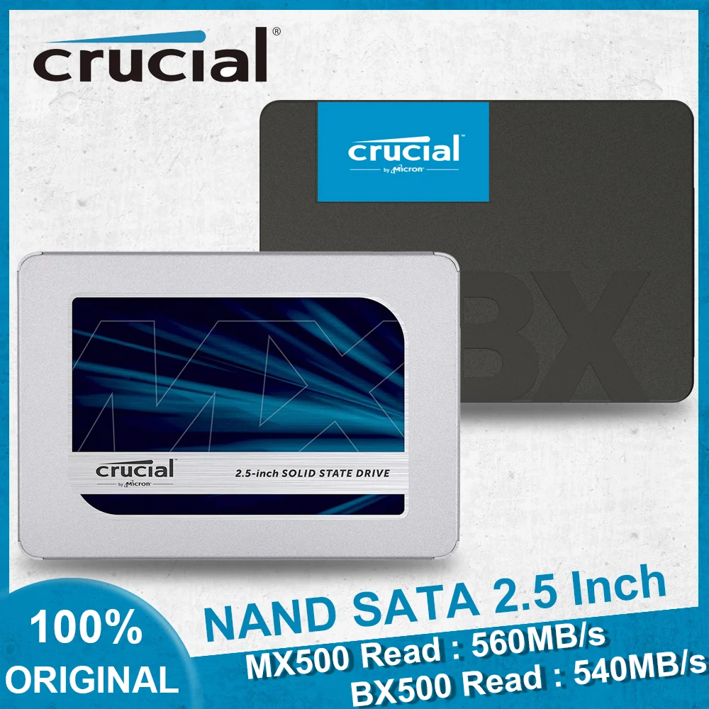 Crucial MX500 Internal SSD 3D NAND SATA 2.5'' Internal Solid State Drive 1TB 2TB 4TB 250GB 500GB Hard Disk For Desktop PC Laptop
Crucial MX500 Internal SSD 3D NAND SATA 2.5'' Internal Solid State Drive 1TB 2TB 4TB 250GB 500GB Hard Disk For Desktop PC Laptop