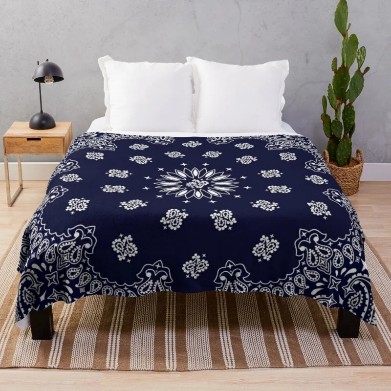 Bandana - Navy Blue - Throw Blanket Flannel Blanket Soft Bed Blankets Blanket Luxury 
Bandana - Navy Blue - Throw Blanket Flannel Blanket Soft Bed Blankets Blanket Luxury
