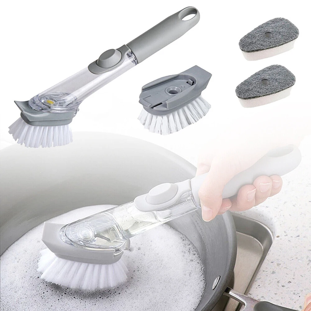 Kitchen Cleaning Brush Automatic Liquid Soap Brush Scrubber Dish Bowl Washing Brush Handle Sponge Brush Head
Kitchen Cleaning Brush Automatic Liquid Soap Brush Scrubber Dish Bowl Washing Brush Handle Sponge Brush Head
