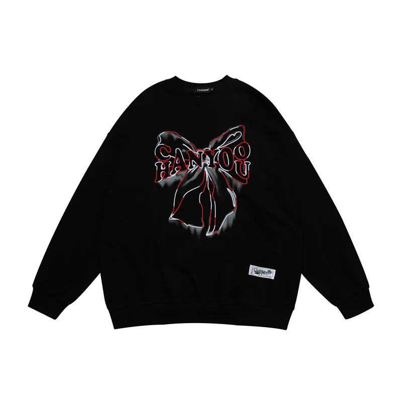 Vintage Sweatshirt Streetwear Hip Hop Embroidery Bow Print Pullover 2023 Casual Men Loose Cotton Round Neck Couple Tops
Vintage Sweatshirt Streetwear Hip Hop Embroidery Bow Print Pullover 2023 Casual Men Loose Cotton Round Neck Couple Tops