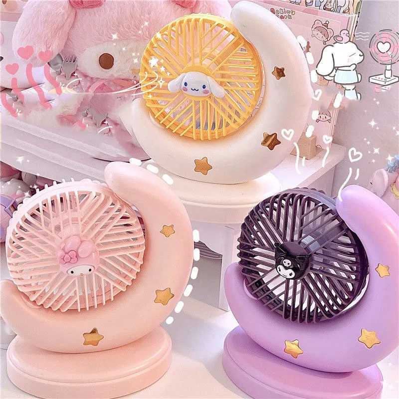 Kawaii Sanrios Cinnamoroll Kuromi My Melody Cute Cartoon Moon Shape Girl Heart Desktop Portable Student Dormitory Usb Small Fan
Kawaii Sanrios Cinnamoroll Kuromi My Melody Cute Cartoon Moon Shape Girl Heart Desktop Portable Student Dormitory Usb Small Fan