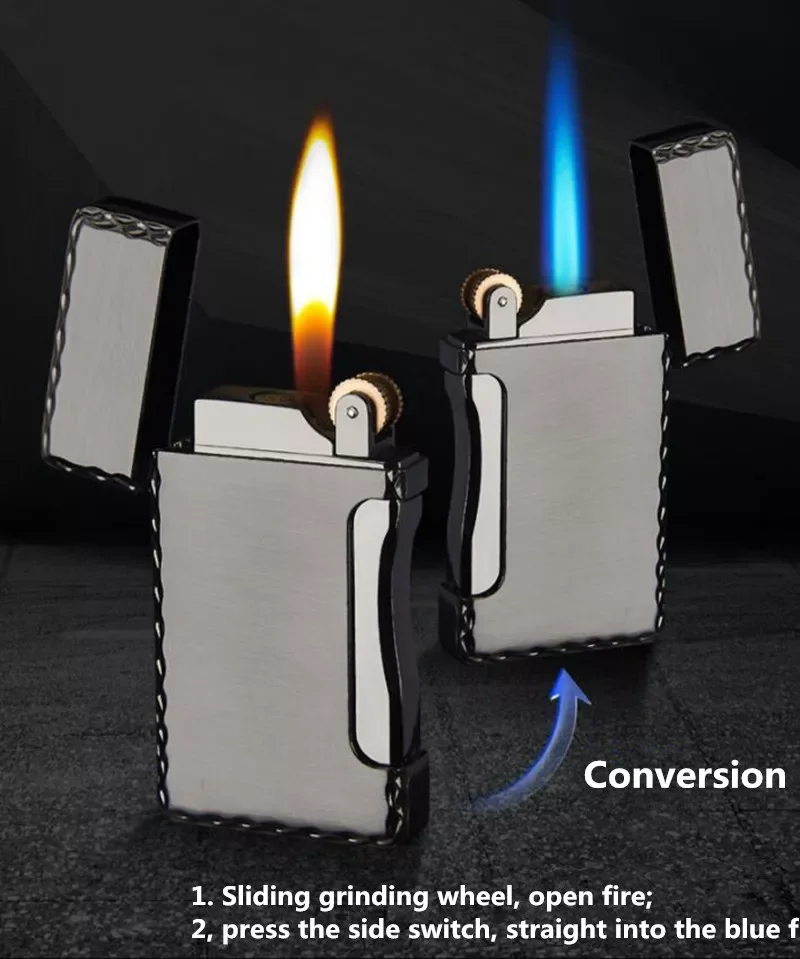 Double Fire Gas lighter Blue Flame and Open Fire Inflatable Butane Cigarette Lighters Metal Jet Rush Lighter For Smoking Pipe
Double Fire Gas lighter Blue Flame and Open Fire Inflatable Butane Cigarette Lighters Metal Jet Rush Lighter For Smoking Pipe