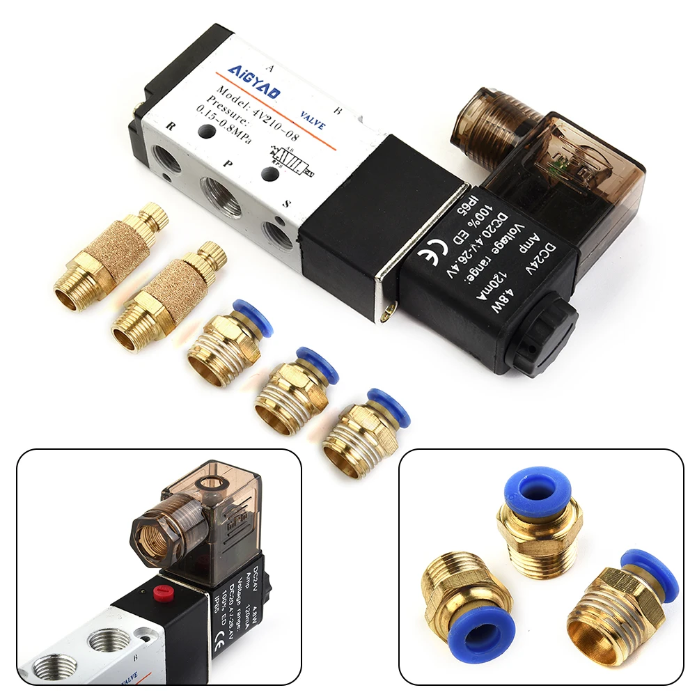 Durable New Practical Solenoid Valve 0.15~0.8Mpa 2 Position 4V210-08 5 Port BSPT Thread Control Mufflers DC 24V
Durable New Practical Solenoid Valve 0.15~0.8Mpa 2 Position 4V210-08 5 Port BSPT Thread Control Mufflers DC 24V
