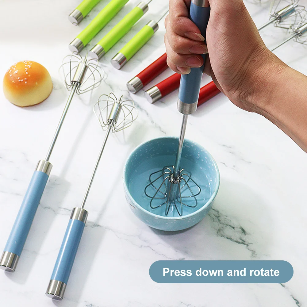 Kitchen Semi-automatic Egg Beater Household Manual Pressing Egg Liquid Mixer Stainless Steel Self-rotating Cream Egg Beater Tool 
Kitchen Semi-automatic Egg Beater Household Manual Pressing Egg Liquid Mixer Stainless Steel Self-rotating Cream Egg Beater Tool