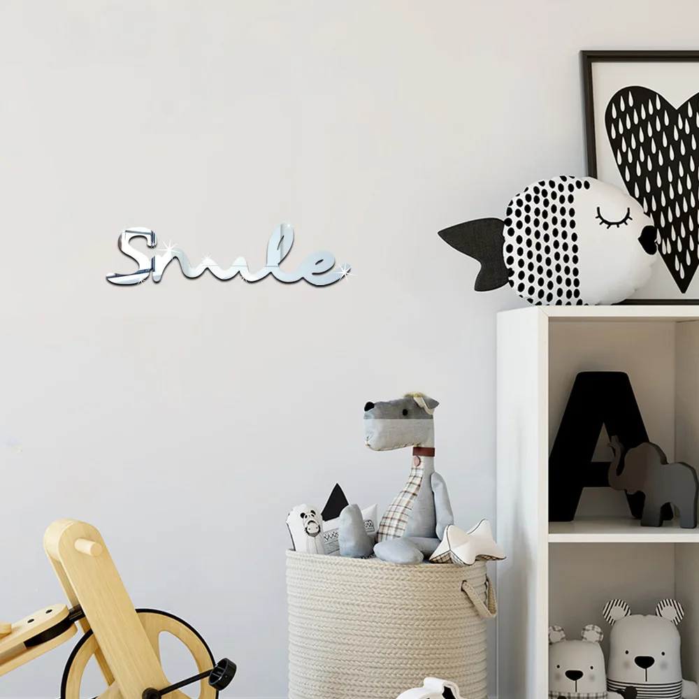Mirror Wall Smile Words Stickers Self-adhesive Tiles Decal Mosaic Home Decoration Porch Wall Decals
Mirror Wall Smile Words Stickers Self-adhesive Tiles Decal Mosaic Home Decoration Porch Wall Decals